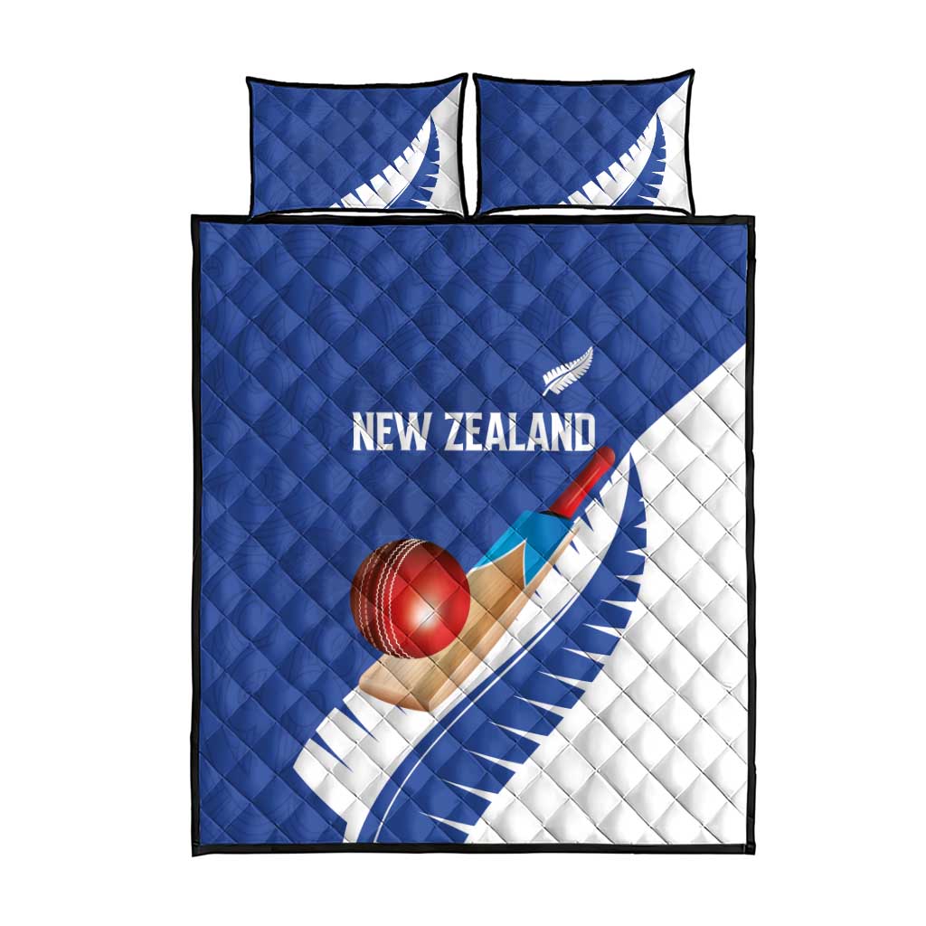 New Zealand Cricket Quilt Bed Set Kiwi Birds Haka Dance Blue Fern Sporty Style LT03 - Polynesian Pride