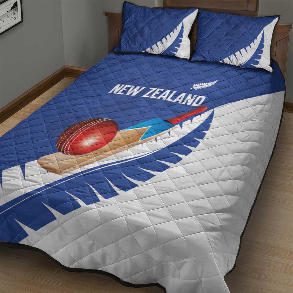 New Zealand Cricket Quilt Bed Set Kiwi Birds Haka Dance Blue Fern Sporty Style LT03 - Polynesian Pride