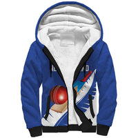 Custom New Zealand Cricket Sherpa Hoodie Kiwi Birds Haka Dance Blue Fern Sporty Style LT03 Unisex Blue - Polynesian Pride