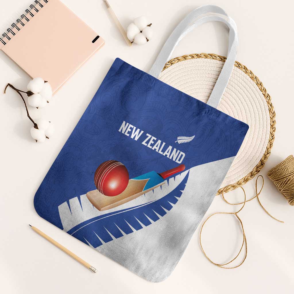 New Zealand Cricket Tote Bag Kiwi Birds Haka Dance Blue Fern Sporty Style LT03 White Strap One Size Blue - Polynesian Pride