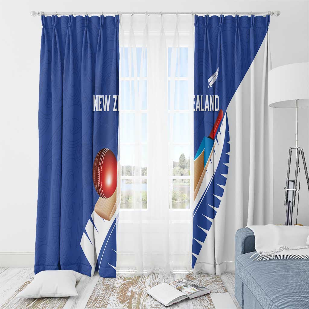 New Zealand Cricket Window Curtain Kiwi Birds Haka Dance Blue Fern Sporty Style LT03 - Polynesian Pride