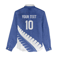 Custom New Zealand Cricket Women Casual Shirt Kiwi Birds Haka Dance Blue Fern Sporty Style LT03 - Polynesian Pride