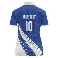 Custom New Zealand Cricket Women Polo Shirt Kiwi Birds Haka Dance Blue Fern Sporty Style LT03 - Polynesian Pride