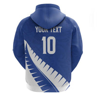 Custom New Zealand Cricket Zip Hoodie Kiwi Birds Haka Dance Blue Fern Sporty Style LT03 - Polynesian Pride