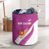 New Zealand Cricket Laundry Basket Kiwi Birds Haka Dance Pink Fern Sporty Style LT03 Pink - Polynesian Pride