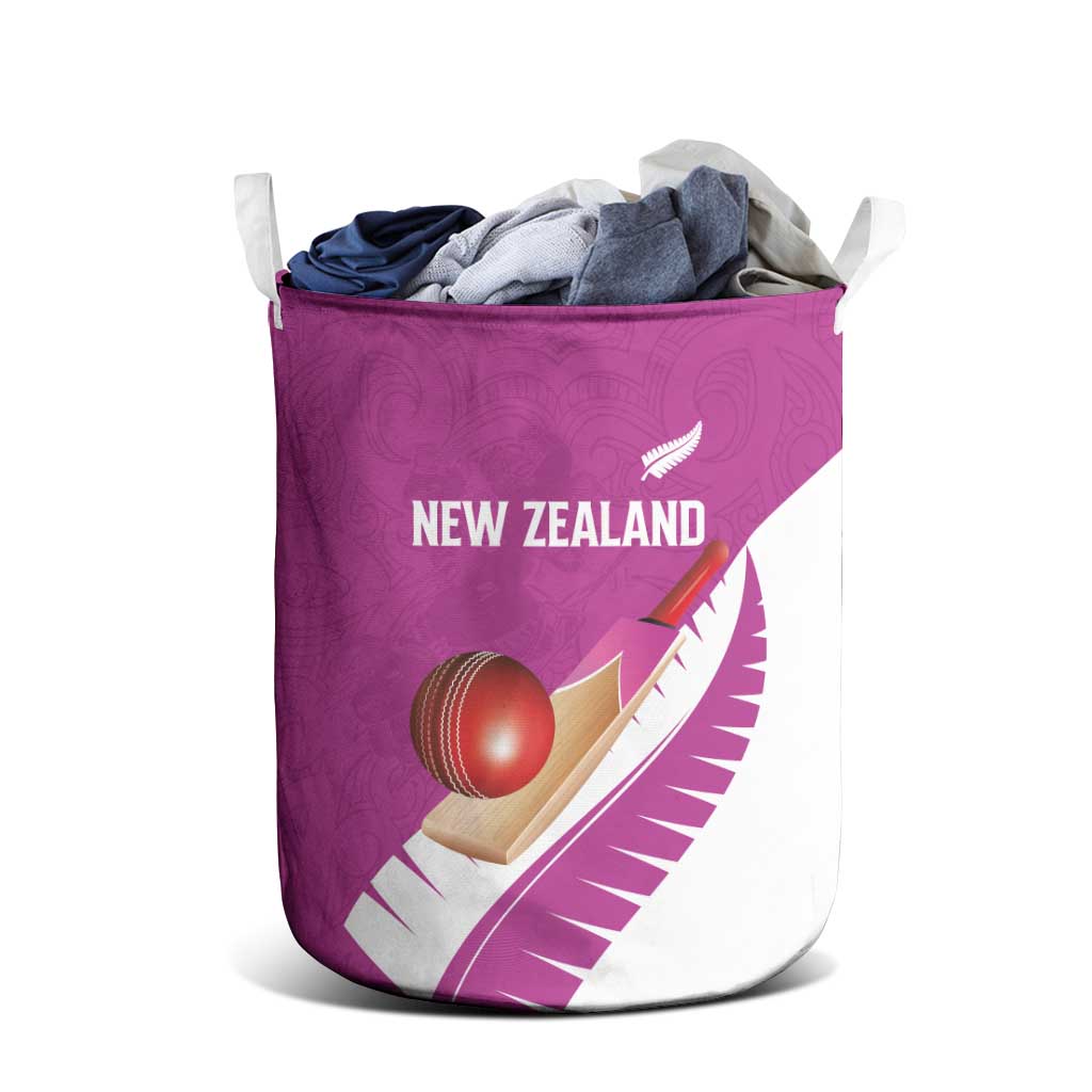 New Zealand Cricket Laundry Basket Kiwi Birds Haka Dance Pink Fern Sporty Style LT03 - Polynesian Pride