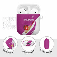 New Zealand Cricket AirPods Case Kiwi Birds Haka Dance Pink Fern Sporty Style LT03 - Polynesian Pride