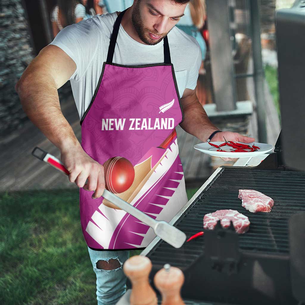 New Zealand Cricket Apron Kiwi Birds Haka Dance Pink Fern Sporty Style LT03 - Polynesian Pride