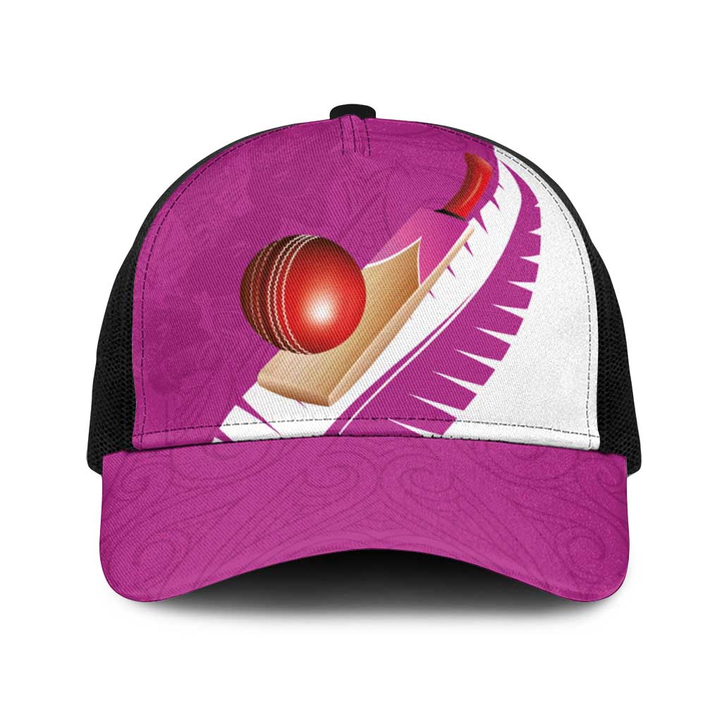 New Zealand Cricket Baseball Net Cap Kiwi Birds Haka Dance Pink Fern Sporty Style
