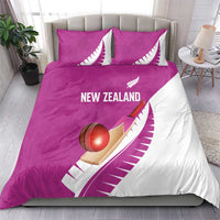 New Zealand Cricket Bedding Set Kiwi Birds Haka Dance Pink Fern Sporty Style LT03 - Polynesian Pride