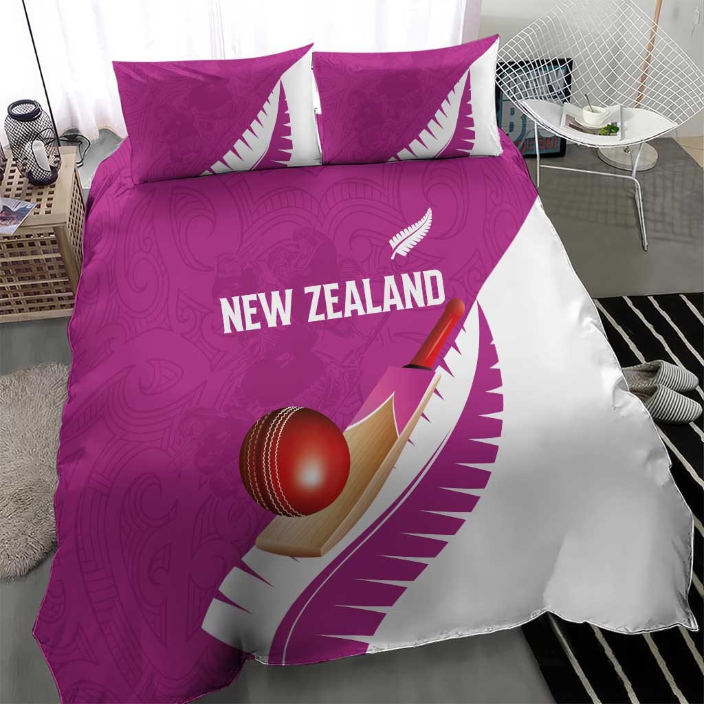 New Zealand Cricket Bedding Set Kiwi Birds Haka Dance Pink Fern Sporty Style LT03 - Polynesian Pride