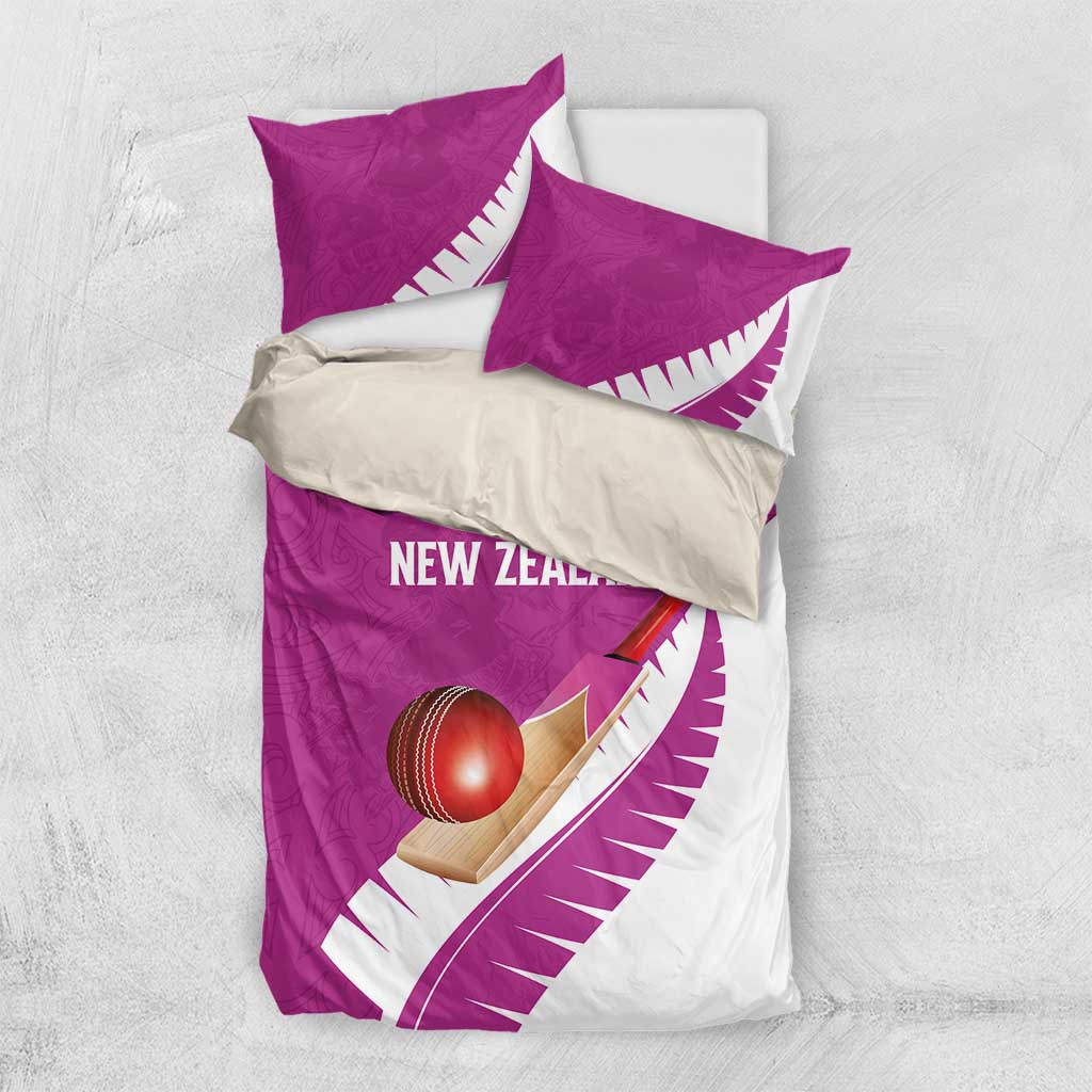 New Zealand Cricket Bedding Set Kiwi Birds Haka Dance Pink Fern Sporty Style LT03 US Twin 172cm x 218cm Pink - Polynesian Pride
