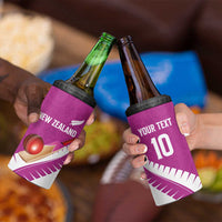 Custom New Zealand Cricket 4 in 1 Can Cooler Tumbler Kiwi Birds Haka Dance Pink Fern Sporty Style LT03 - Polynesian Pride