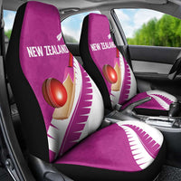 New Zealand Cricket Car Seat Cover Kiwi Birds Haka Dance Pink Fern Sporty Style LT03 - Polynesian Pride