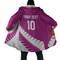 Custom New Zealand Cricket Cloak Kiwi Birds Haka Dance Pink Fern Sporty Style LT03 - Polynesian Pride
