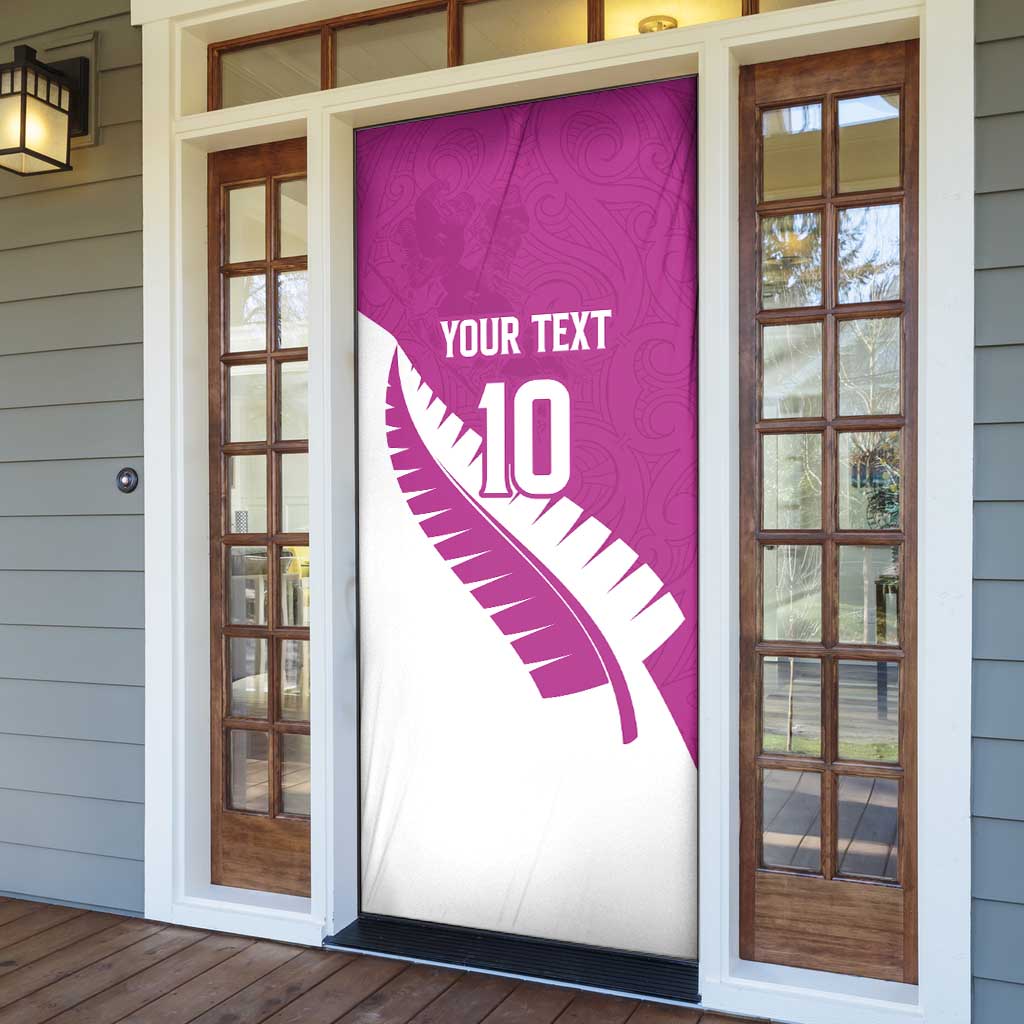 Custom New Zealand Cricket Door Cover Kiwi Birds Haka Dance Pink Fern Sporty Style LT03 - Polynesian Pride