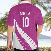 Custom New Zealand Cricket Hawaiian Shirt Kiwi Birds Haka Dance Pink Fern Sporty Style LT03 - Polynesian Pride