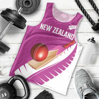 Custom New Zealand Cricket Men Tank Top Kiwi Birds Haka Dance Pink Fern Sporty Style LT03 - Polynesian Pride