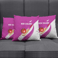 New Zealand Cricket Pillow Cover Kiwi Birds Haka Dance Pink Fern Sporty Style LT03 - Polynesian Pride