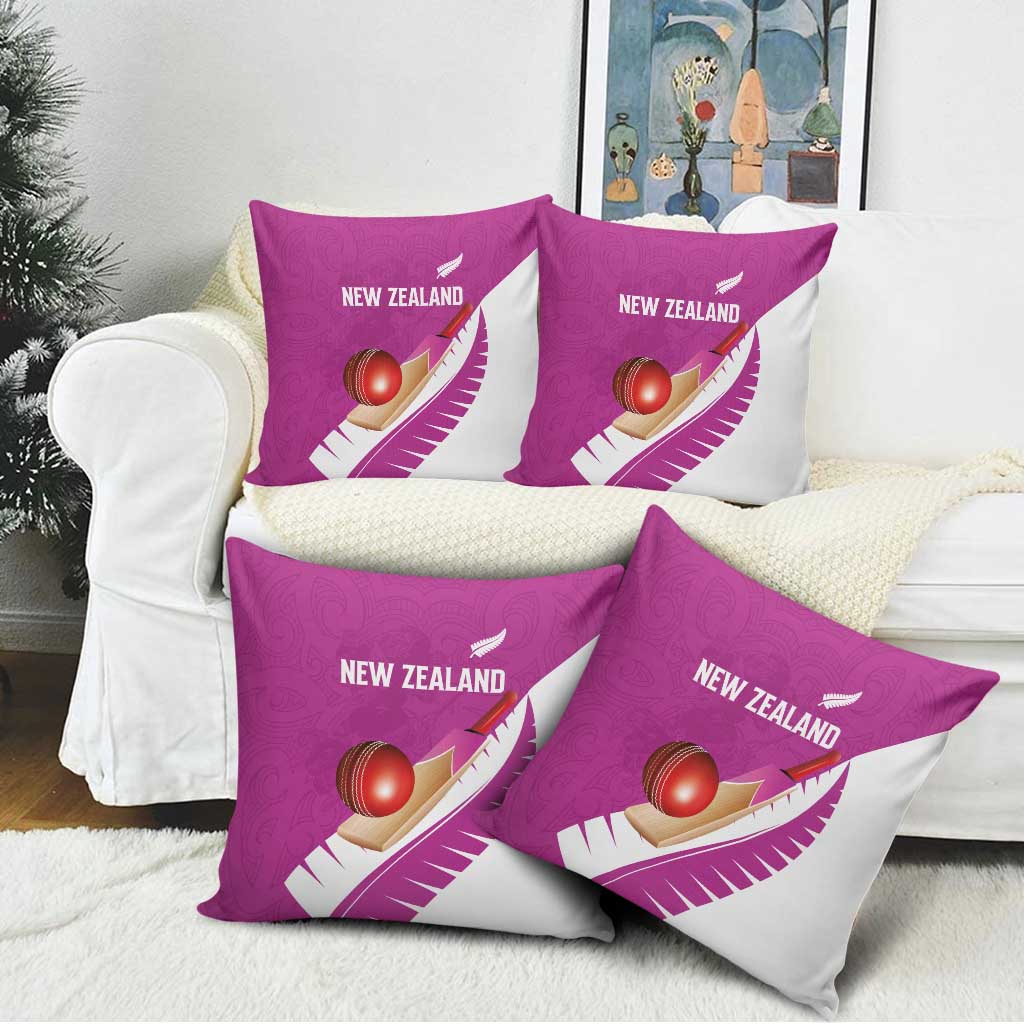 New Zealand Cricket Pillow Cover Kiwi Birds Haka Dance Pink Fern Sporty Style LT03 - Polynesian Pride