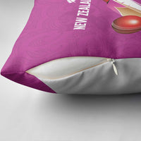 New Zealand Cricket Pillow Cover Kiwi Birds Haka Dance Pink Fern Sporty Style LT03 - Polynesian Pride