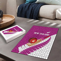 New Zealand Cricket Puzzle Kiwi Birds Haka Dance Pink Fern Sporty Style LT03 - Polynesian Pride