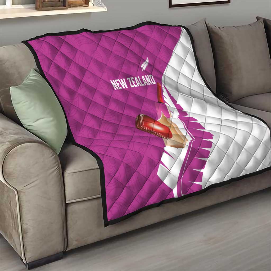 New Zealand Cricket Quilt Kiwi Birds Haka Dance Pink Fern Sporty Style LT03 - Polynesian Pride