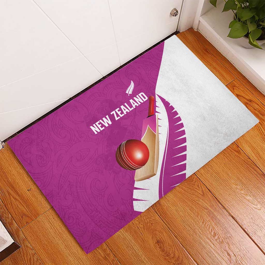 New Zealand Cricket Rubber Doormat Kiwi Birds Haka Dance Pink Fern Sporty Style LT03 - Polynesian Pride