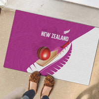 New Zealand Cricket Rubber Doormat Kiwi Birds Haka Dance Pink Fern Sporty Style LT03 - Polynesian Pride