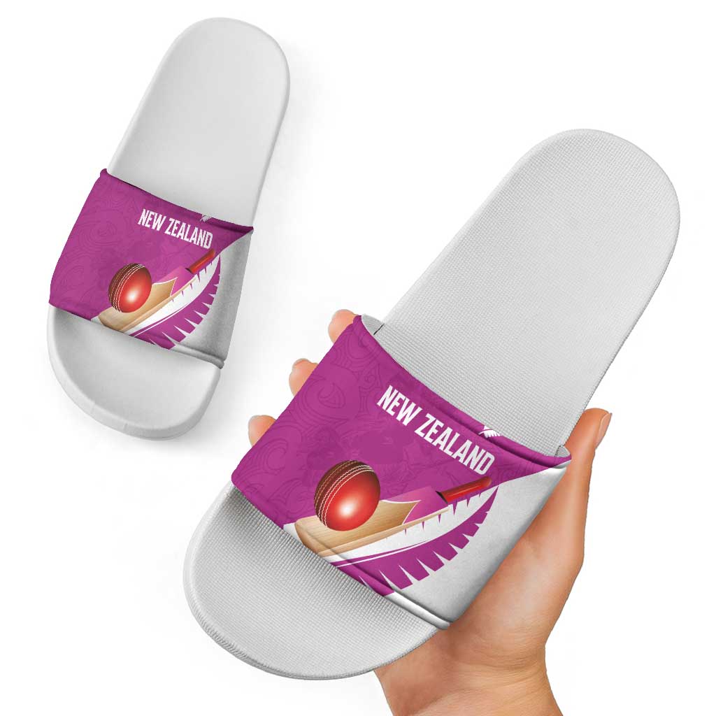 New Zealand Cricket Slide Sandals Kiwi Birds Haka Dance Pink Fern Sporty Style LT03 - Polynesian Pride