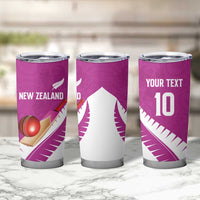 Custom New Zealand Cricket Tumbler Cup Kiwi Birds Haka Dance Pink Fern Sporty Style LT03 - Polynesian Pride