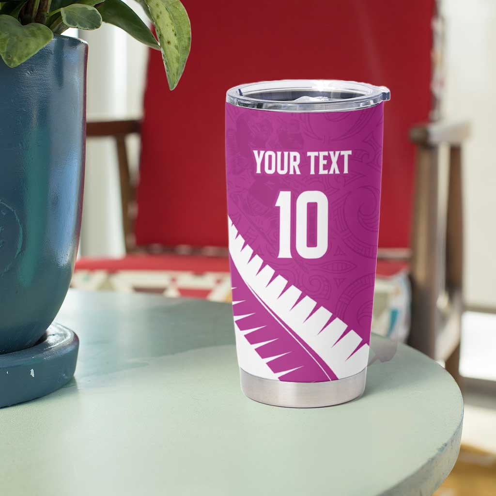 Custom New Zealand Cricket Tumbler Cup Kiwi Birds Haka Dance Pink Fern Sporty Style LT03 - Polynesian Pride