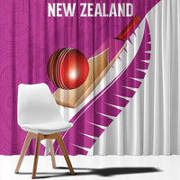 New Zealand Cricket Window Curtain Kiwi Birds Haka Dance Pink Fern Sporty Style LT03 - Polynesian Pride