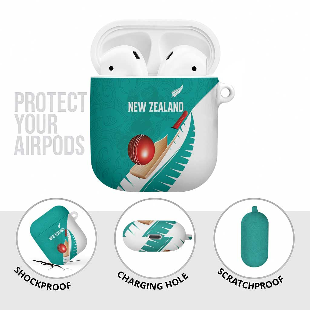 New Zealand Cricket AirPods Case Kiwi Birds Haka Dance Turquoise Fern Sporty Style LT03 - Polynesian Pride