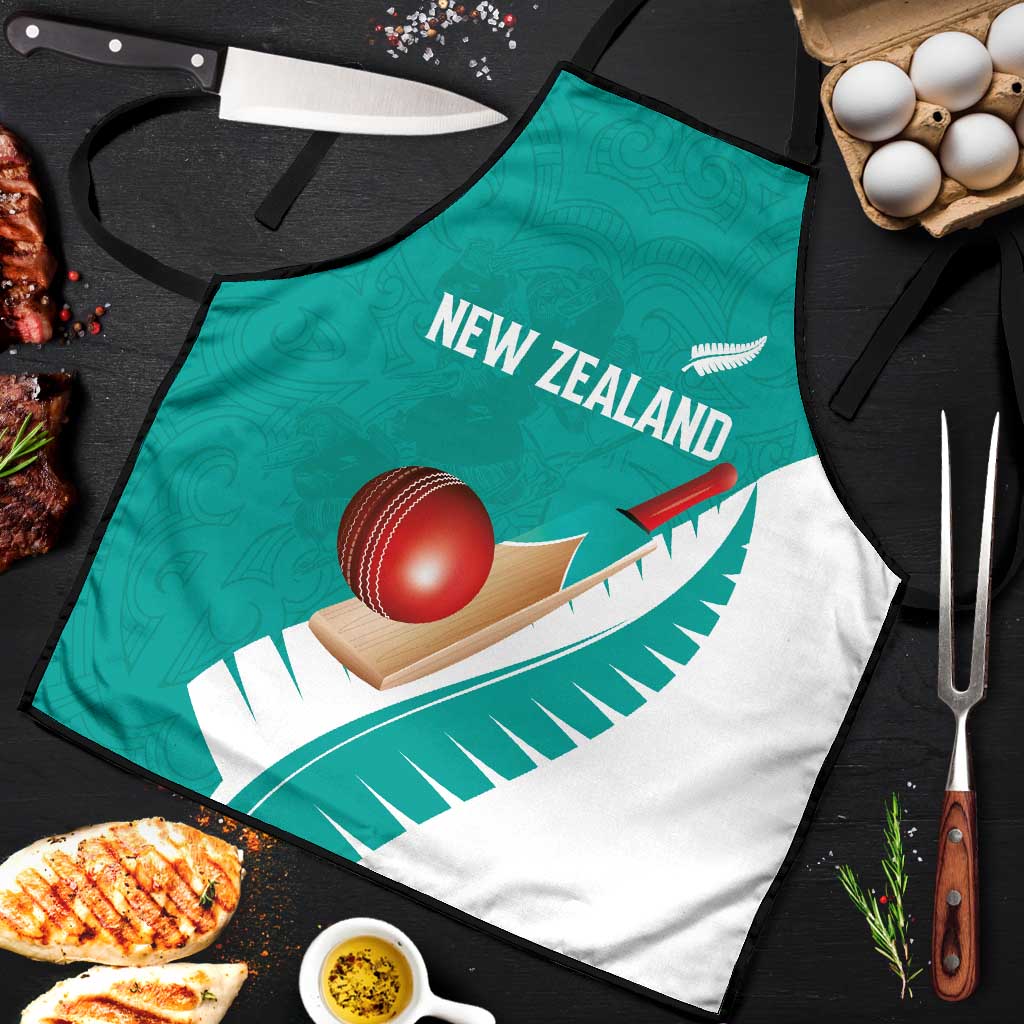 New Zealand Cricket Apron Kiwi Birds Haka Dance Turquoise Fern Sporty Style LT03 Turquoise - Polynesian Pride