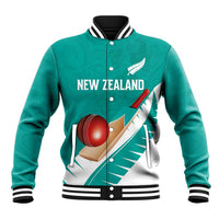 Custom New Zealand Cricket Baseball Jacket Kiwi Birds Haka Dance Turquoise Fern Sporty Style LT03 Unisex Turquoise - Polynesian Pride
