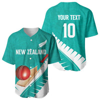 Custom New Zealand Cricket Baseball Jersey Kiwi Birds Haka Dance Turquoise Fern Sporty Style LT03 - Polynesian Pride