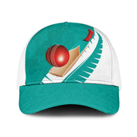 New Zealand Cricket Baseball Net Cap Kiwi Birds Haka Dance Turquoise Fern Sporty Style LT03 One Size White Turquoise - Polynesian Pride
