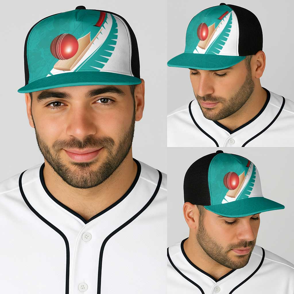 New Zealand Cricket Baseball Net Cap Kiwi Birds Haka Dance Turquoise Fern Sporty Style LT03 - Polynesian Pride