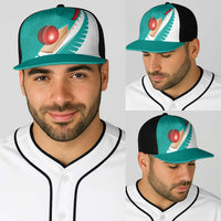 New Zealand Cricket Baseball Net Cap Kiwi Birds Haka Dance Turquoise Fern Sporty Style LT03 - Polynesian Pride