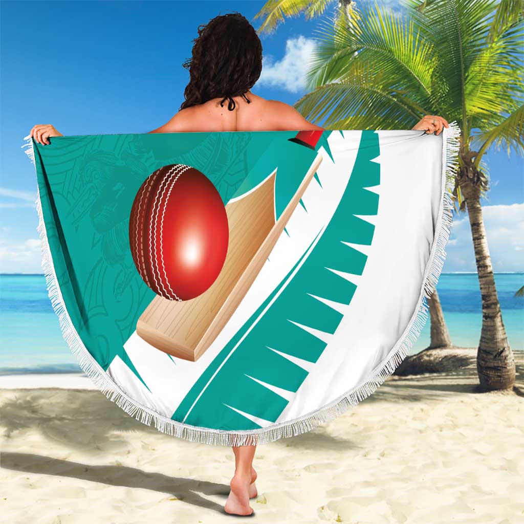 New Zealand Cricket Beach Blanket Kiwi Birds Haka Dance Turquoise Fern Sporty Style LT03 - Polynesian Pride