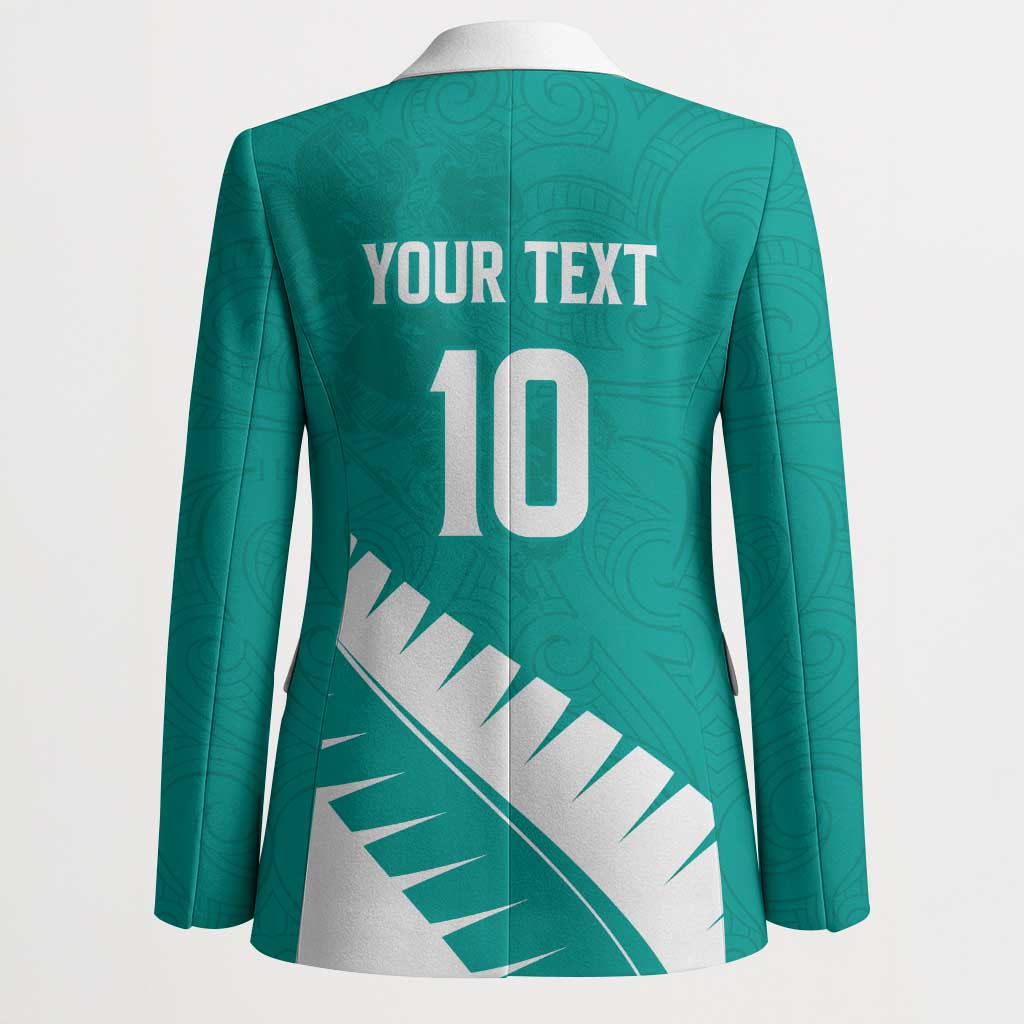 Custom New Zealand Cricket Blazer Kiwi Birds Haka Dance Turquoise Fern Sporty Style LT03 - Polynesian Pride
