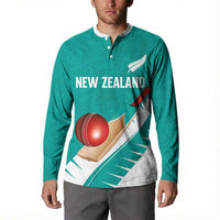 Custom New Zealand Cricket Button Sweatshirt Kiwi Birds Haka Dance Turquoise Fern Sporty Style LT03 - Polynesian Pride