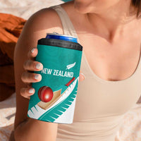 Custom New Zealand Cricket 4 in 1 Can Cooler Tumbler Kiwi Birds Haka Dance Turquoise Fern Sporty Style LT03 - Polynesian Pride