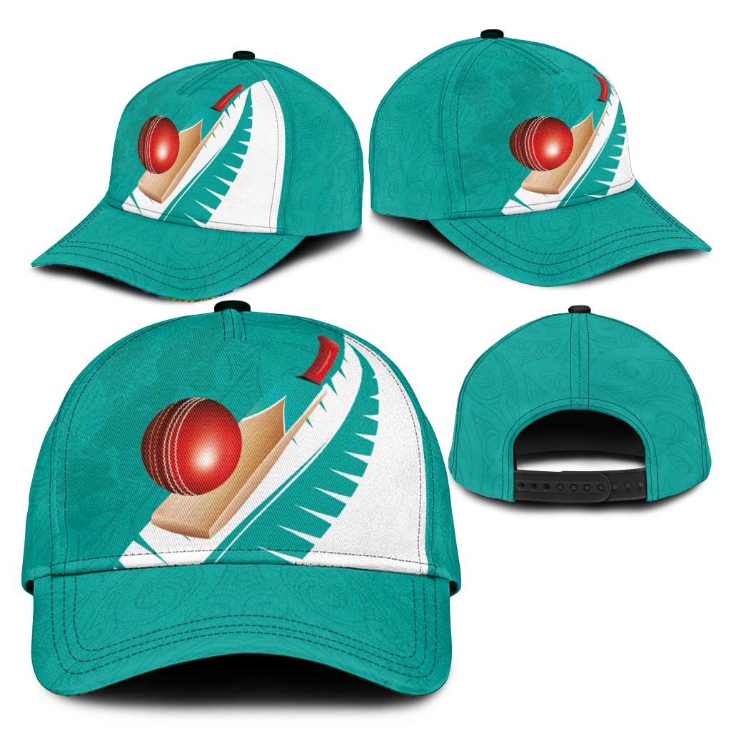 New Zealand Cricket Classic Cap Kiwi Birds Haka Dance Turquoise Fern Sporty Style LT03 - Polynesian Pride