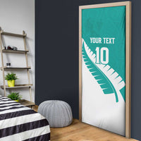 Custom New Zealand Cricket Door Cover Kiwi Birds Haka Dance Turquoise Fern Sporty Style LT03 - Polynesian Pride