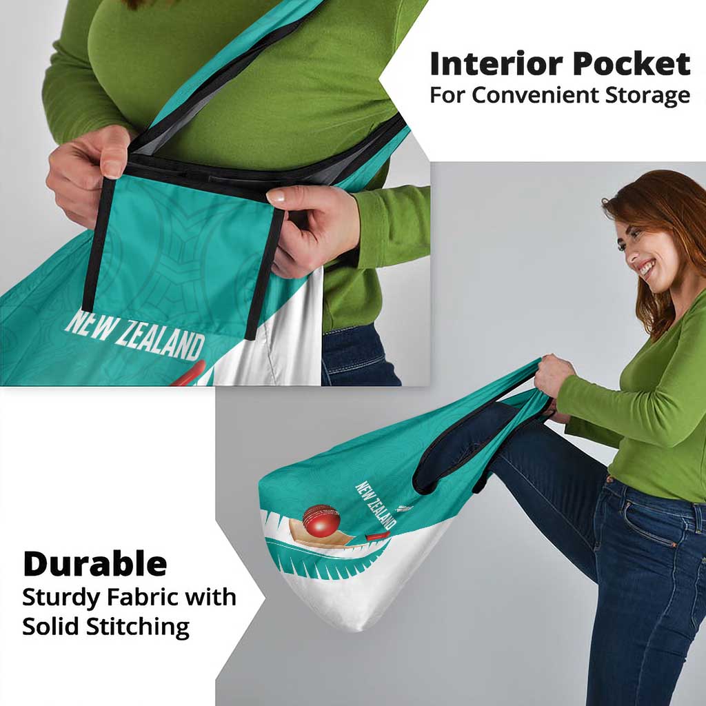 New Zealand Cricket Grocery Bag Kiwi Birds Haka Dance Turquoise Fern Sporty Style LT03 - Polynesian Pride