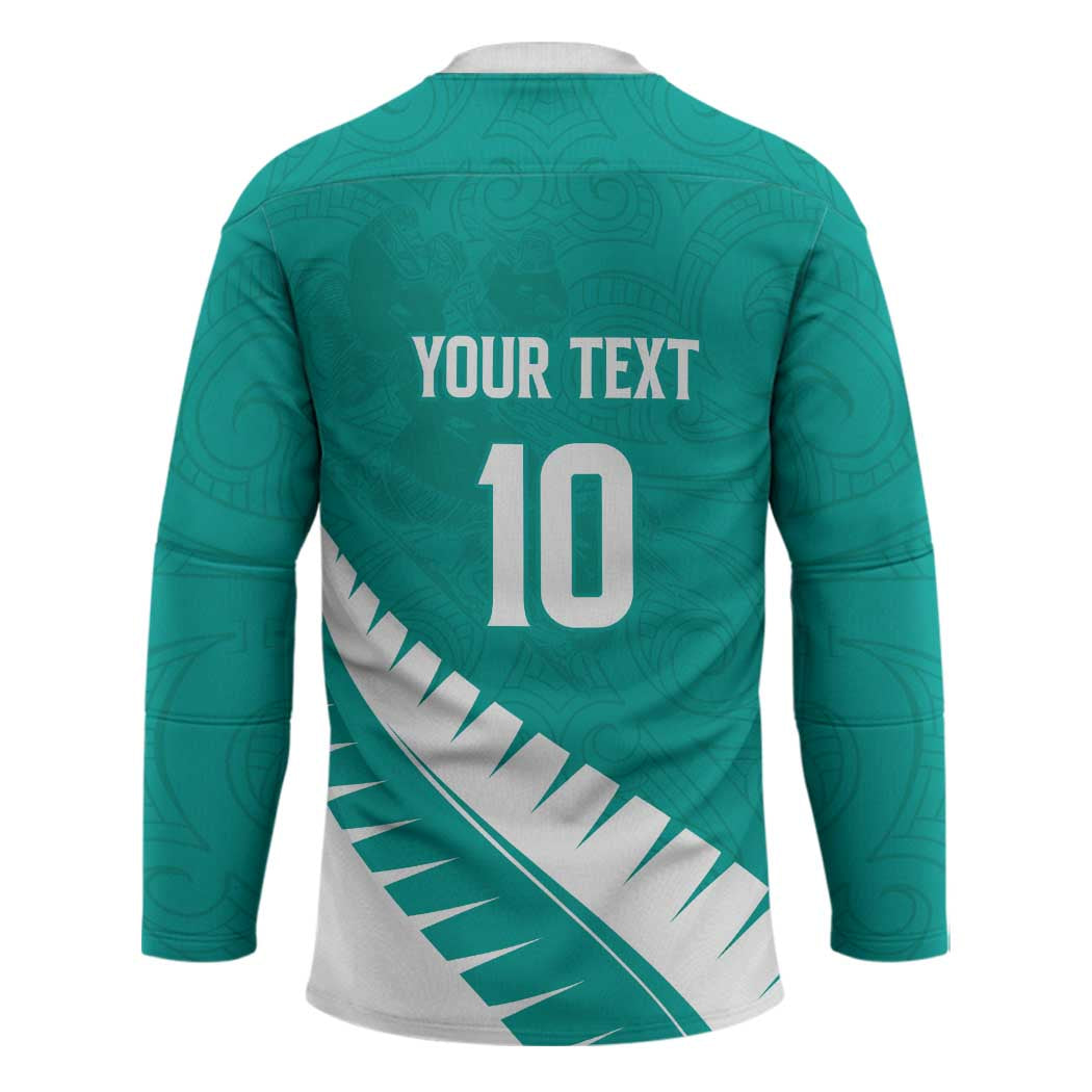 Custom New Zealand Cricket Hockey Jersey Kiwi Birds Haka Dance Turquoise Fern Sporty Style LT03 - Polynesian Pride