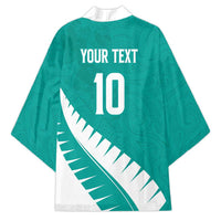 Custom New Zealand Cricket Kimono Kiwi Birds Haka Dance Turquoise Fern Sporty Style LT03 - Polynesian Pride