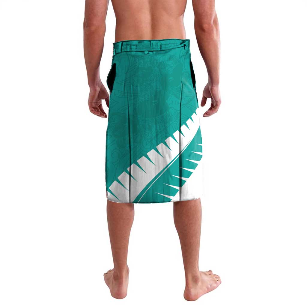 Custom New Zealand Cricket Lavalava Kiwi Birds Haka Dance Turquoise Fern Sporty Style LT03 - Polynesian Pride